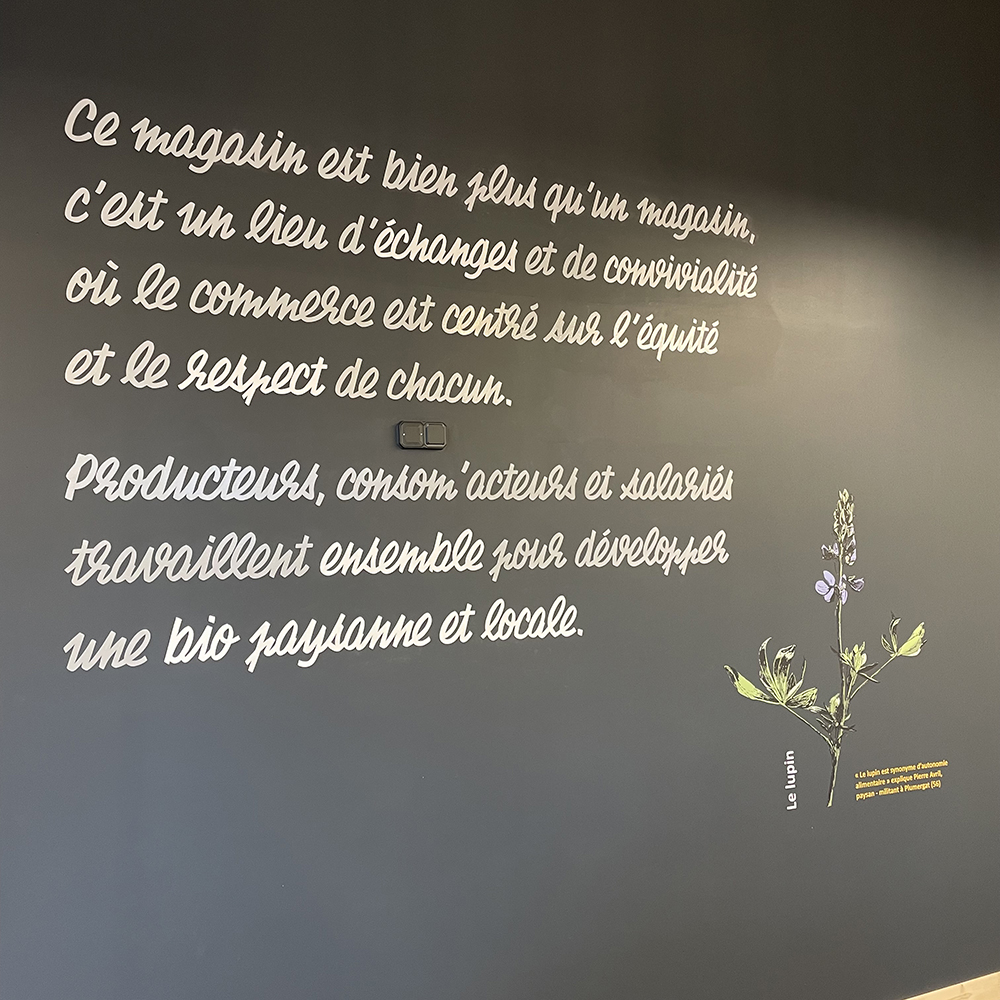 Biocoop Larmor 1 peinture lettres enseigne lorient bretagne