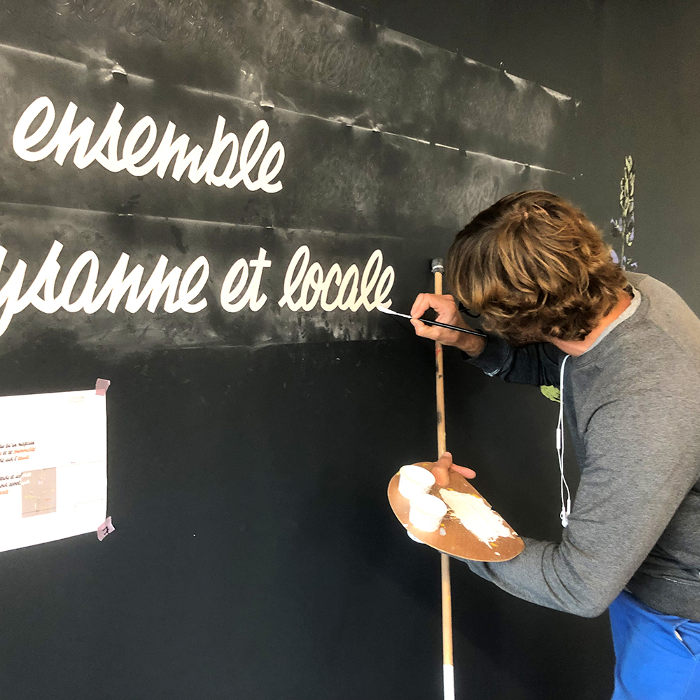 Biocoop Larmor 4 peinture lettres enseigne lorient bretagne