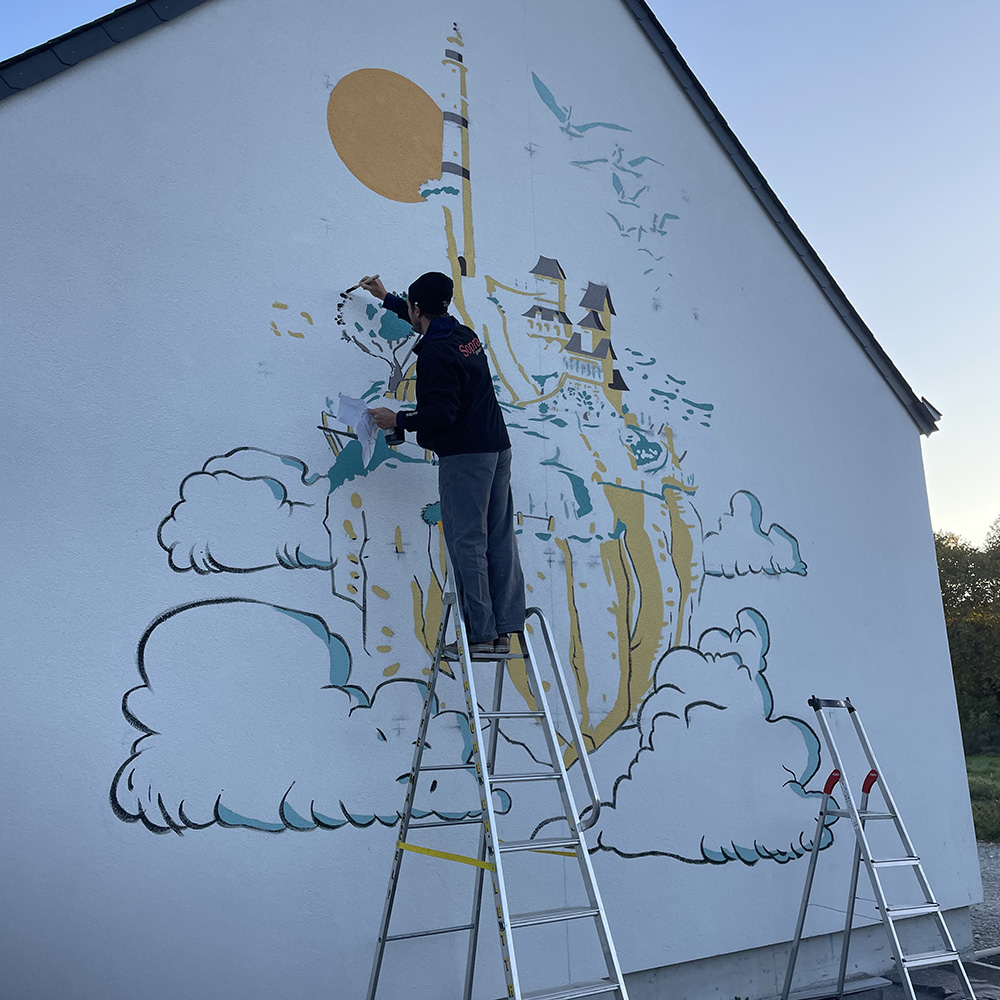 Fresque Brandérion 7 peinture lettres enseigne lorient bretagne