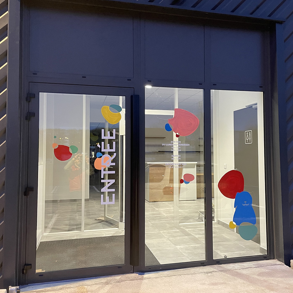 Vétos Guidel 6 peinture lettres enseigne lorient bretagne